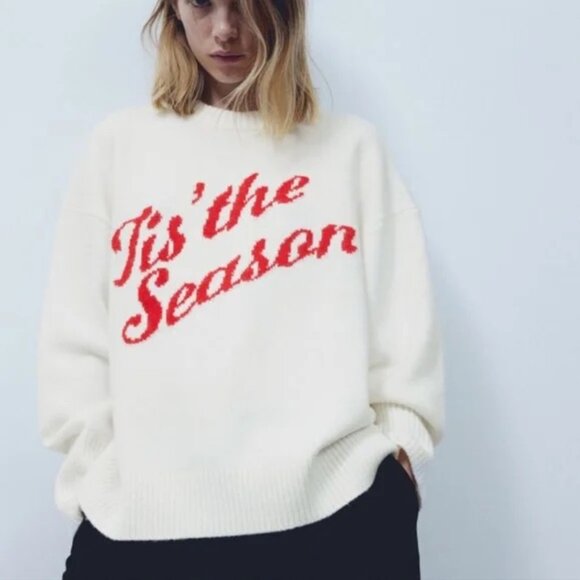 H&M Oversized Wool Blend Knit Christmas Sweater M - Picture 1 of 12